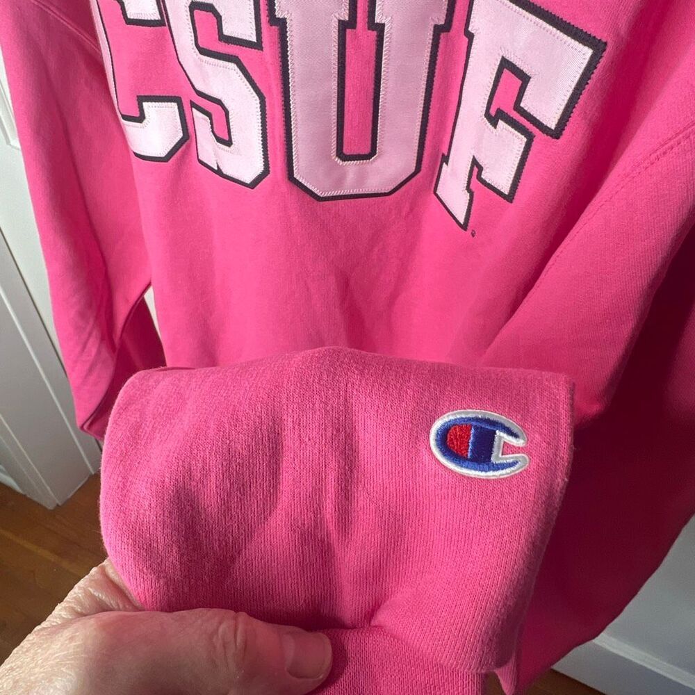 Champion CSUF Classic Crew Special Edition Sweatshirt Pink XL Unisex - Picture 4 of 7